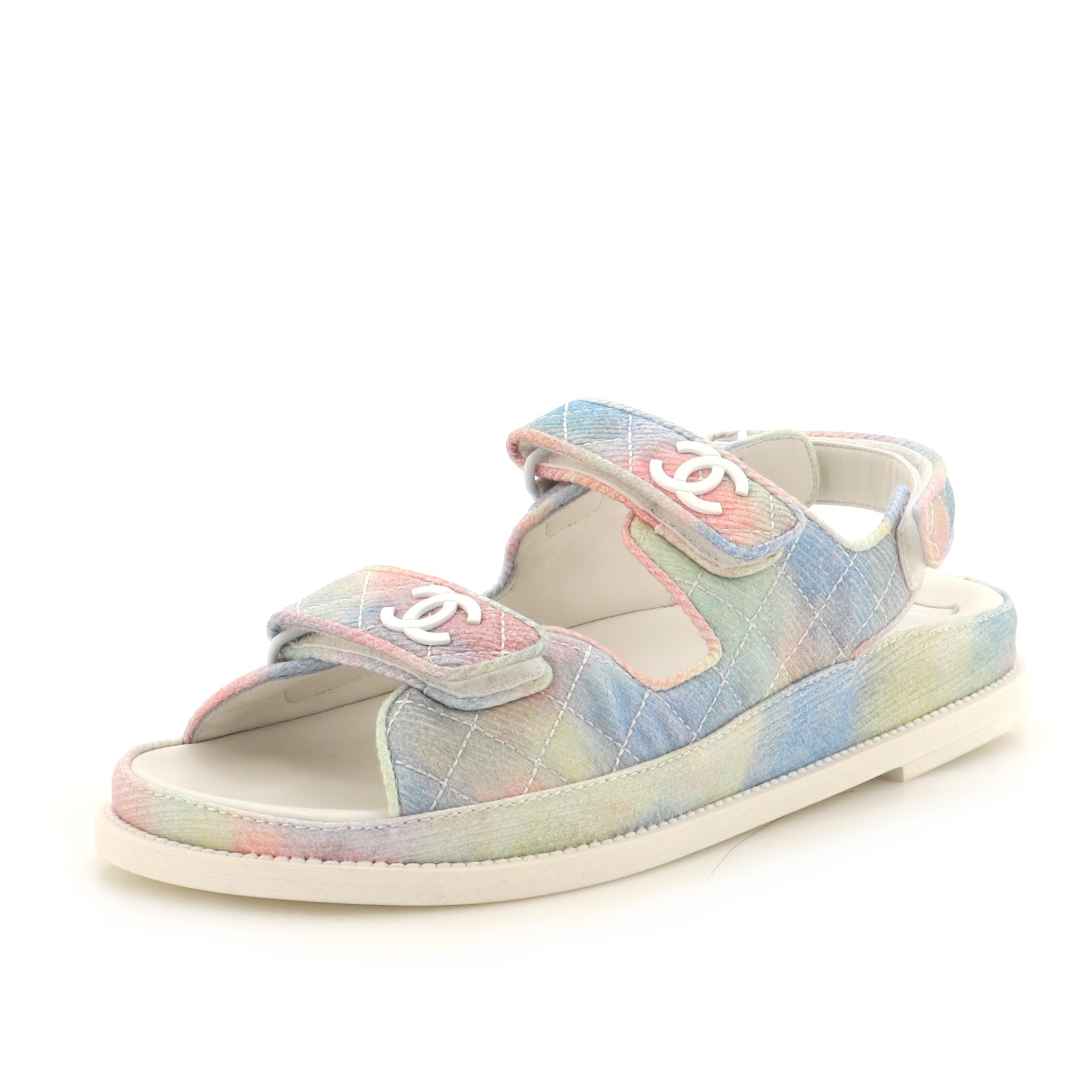 Women's Velcro Dad Sandals Quilted Multicolor Canvas