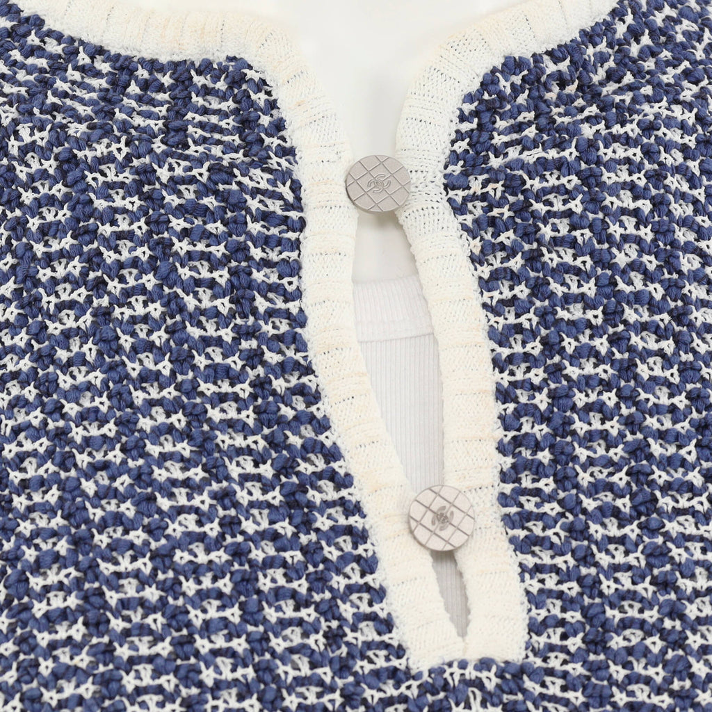 Women's Cropped Sleeve Pullover Knit Cotton Blend