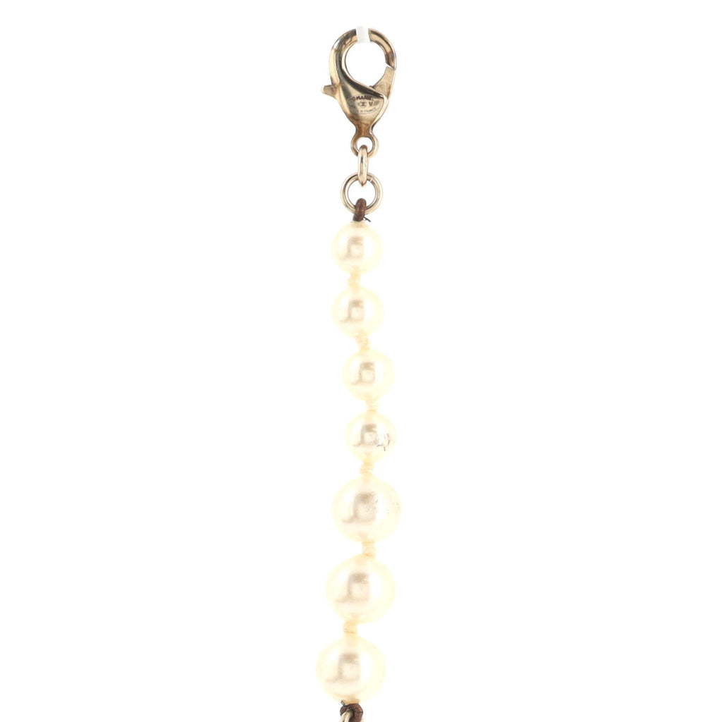 Circle CC Bracelet Metal and Faux Pearls