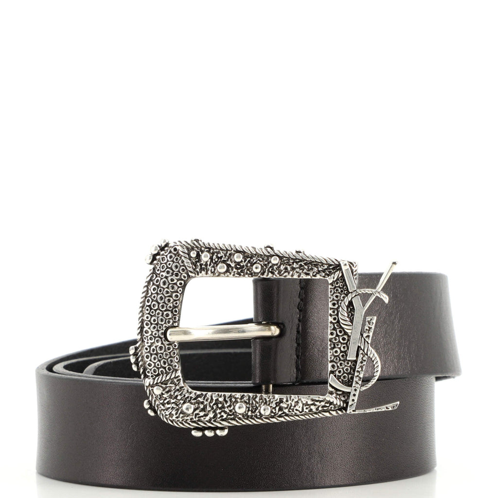 Cheyenne Belt Leather and Metal Wide 90