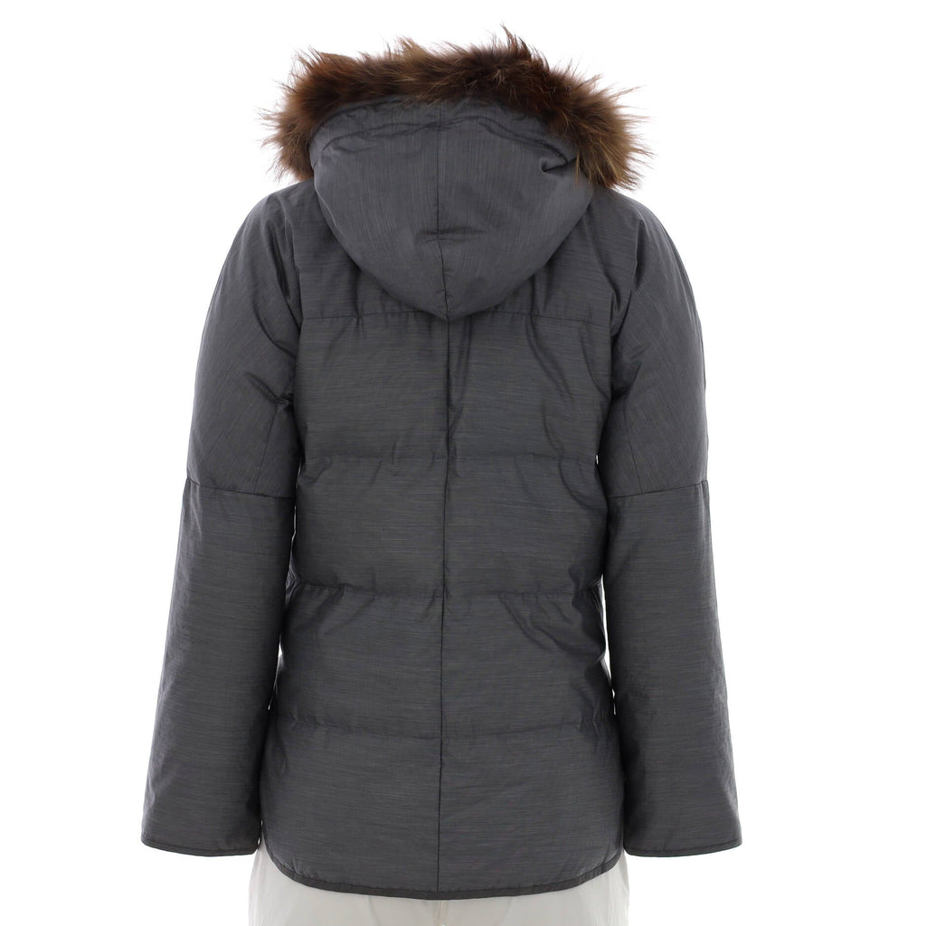 Women's Hooded Puffer Jacket Quilted Cotton Blend with Fox Fur
