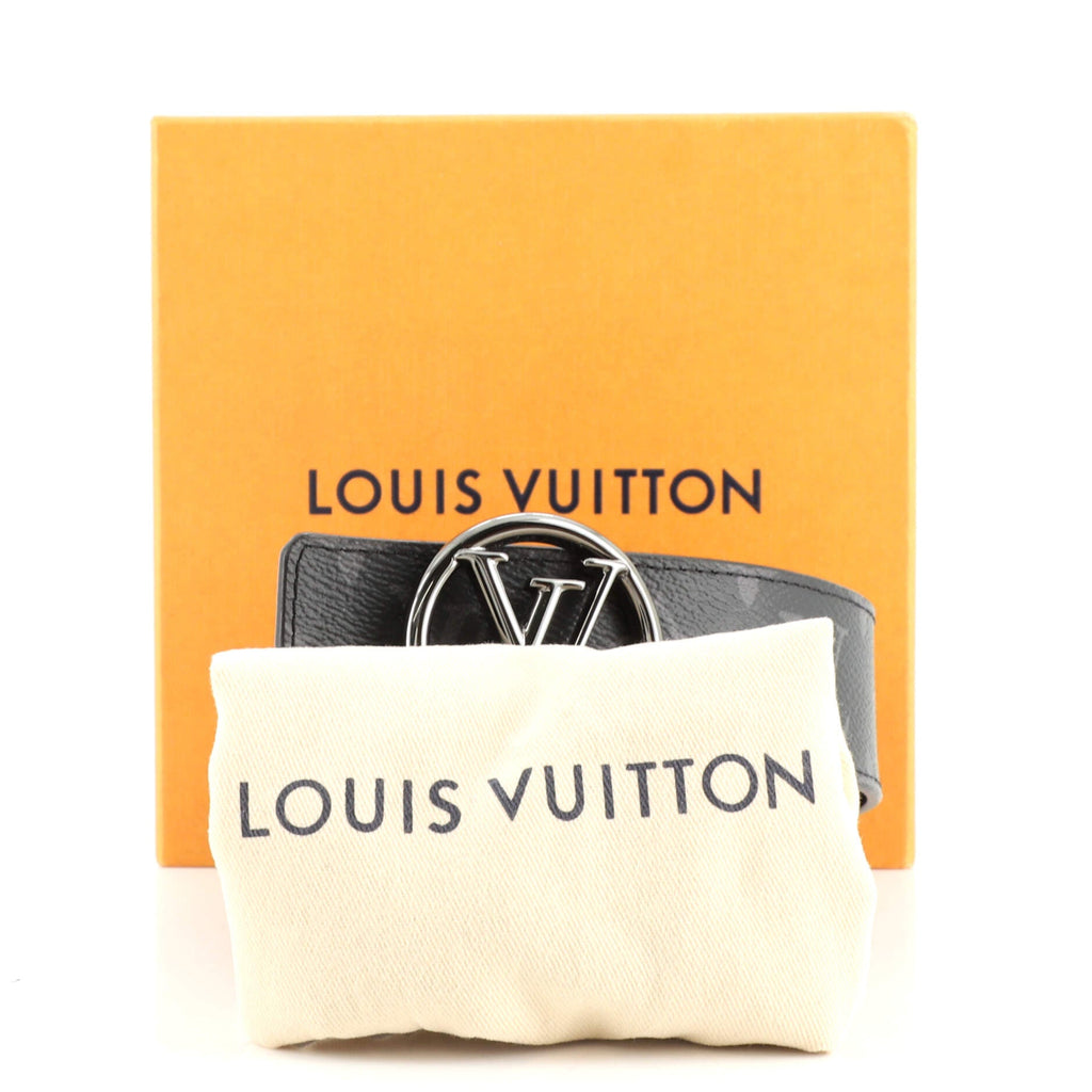 LV Circle Reversible Belt Monogram Eclipse and Leather Wide 95