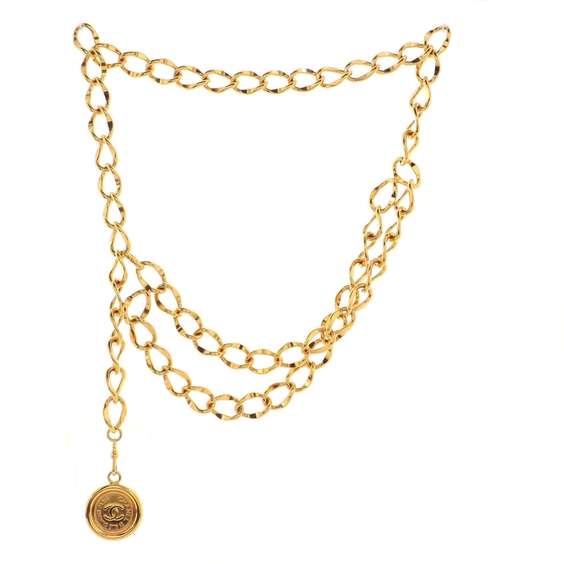 Vintage Medallion Chain Belt Metal 80