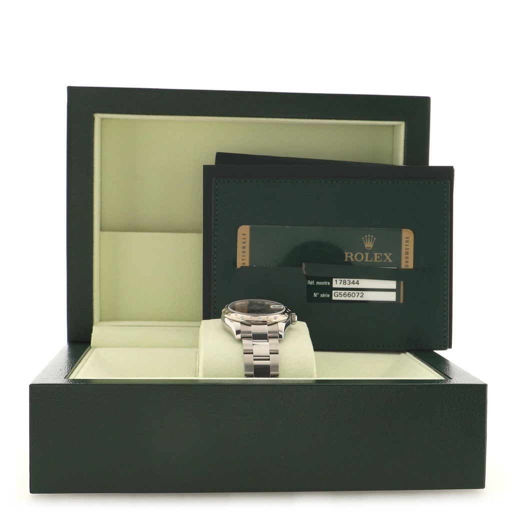 Oyster Perpetual Datejust Automatic Watch Stainless Steel and White Gold with Diamond Scattered Bezel and Diamond Numeral VI 31