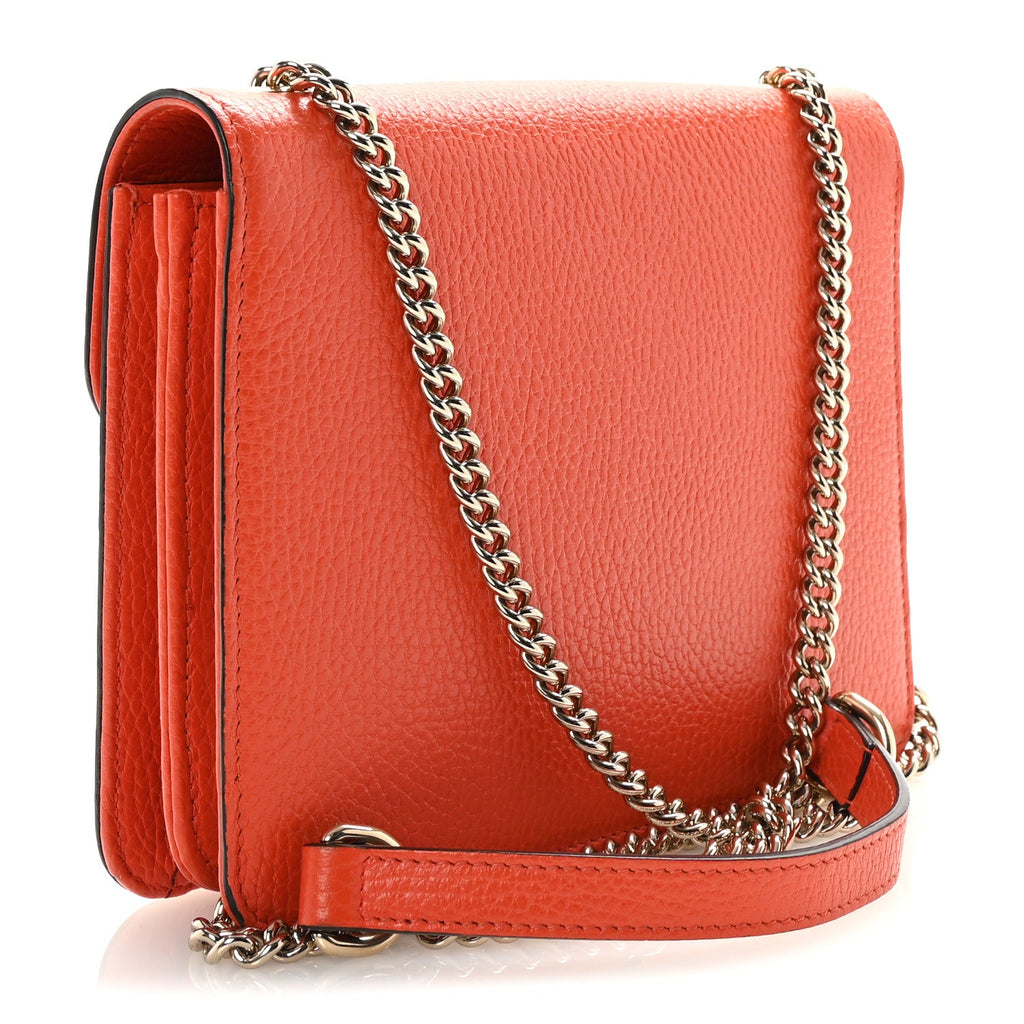 Dollar Calfskin Small Interlocking G Shoulder Bag Sun Orange