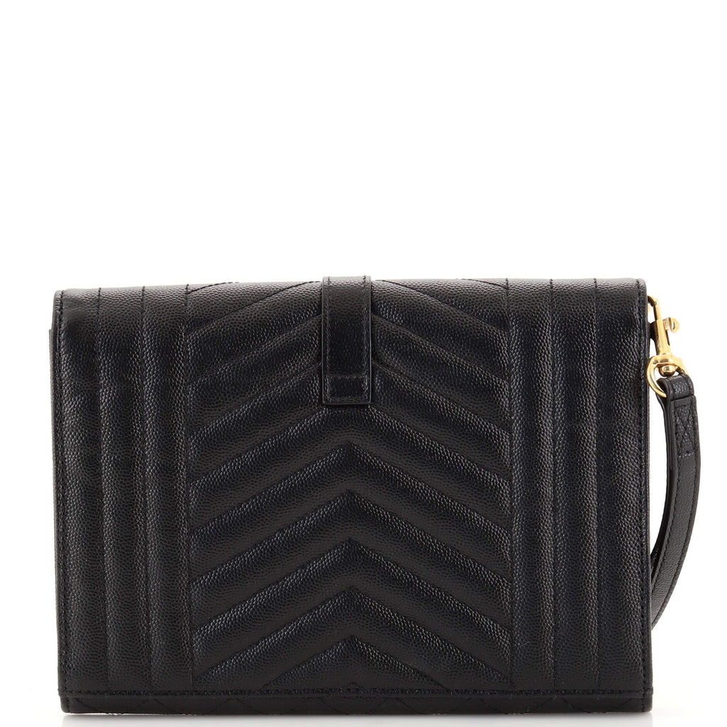 Classic Monogram Envelope Wristlet Clutch Mixed Matelasse Leather