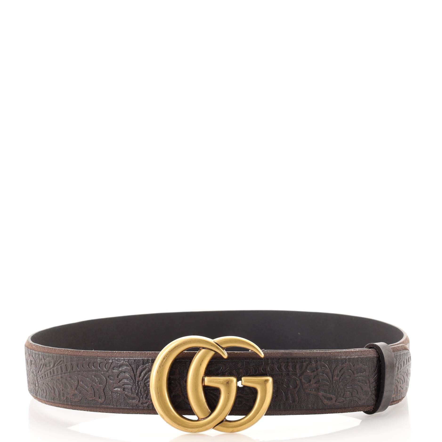 GG Marmont Belt Embossed Leather Wide 85