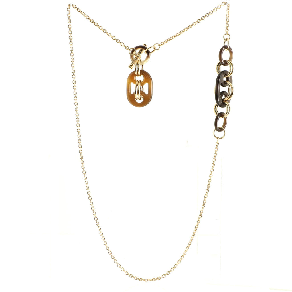 Eurydice Pendant Necklace Metal and Buffalo Horn