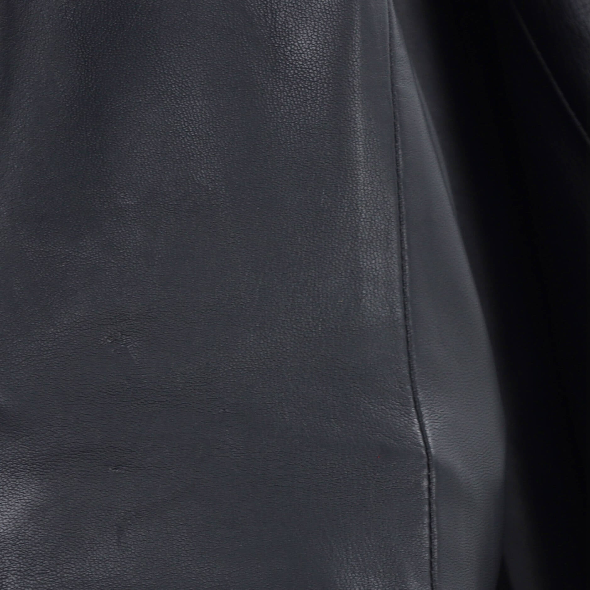 Women's Fringe Biker Jacket Leather with Zucca Jacquard