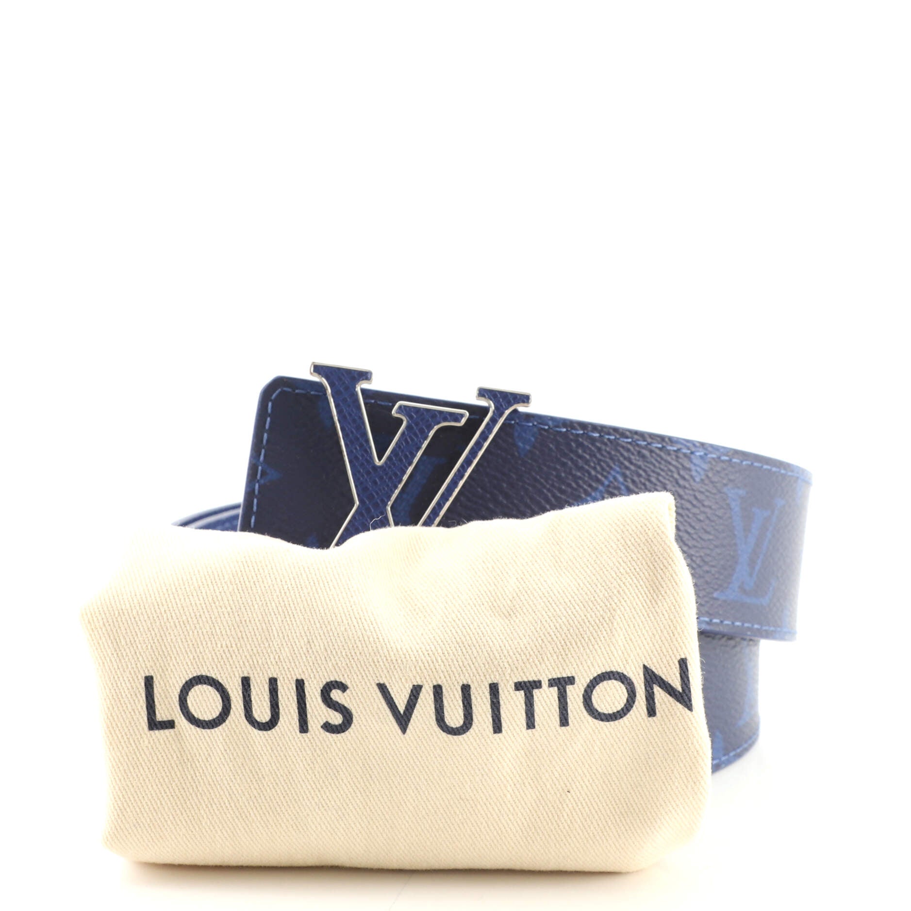 LV Initiales Reversible Belt Monogram Taigarama Wide 85