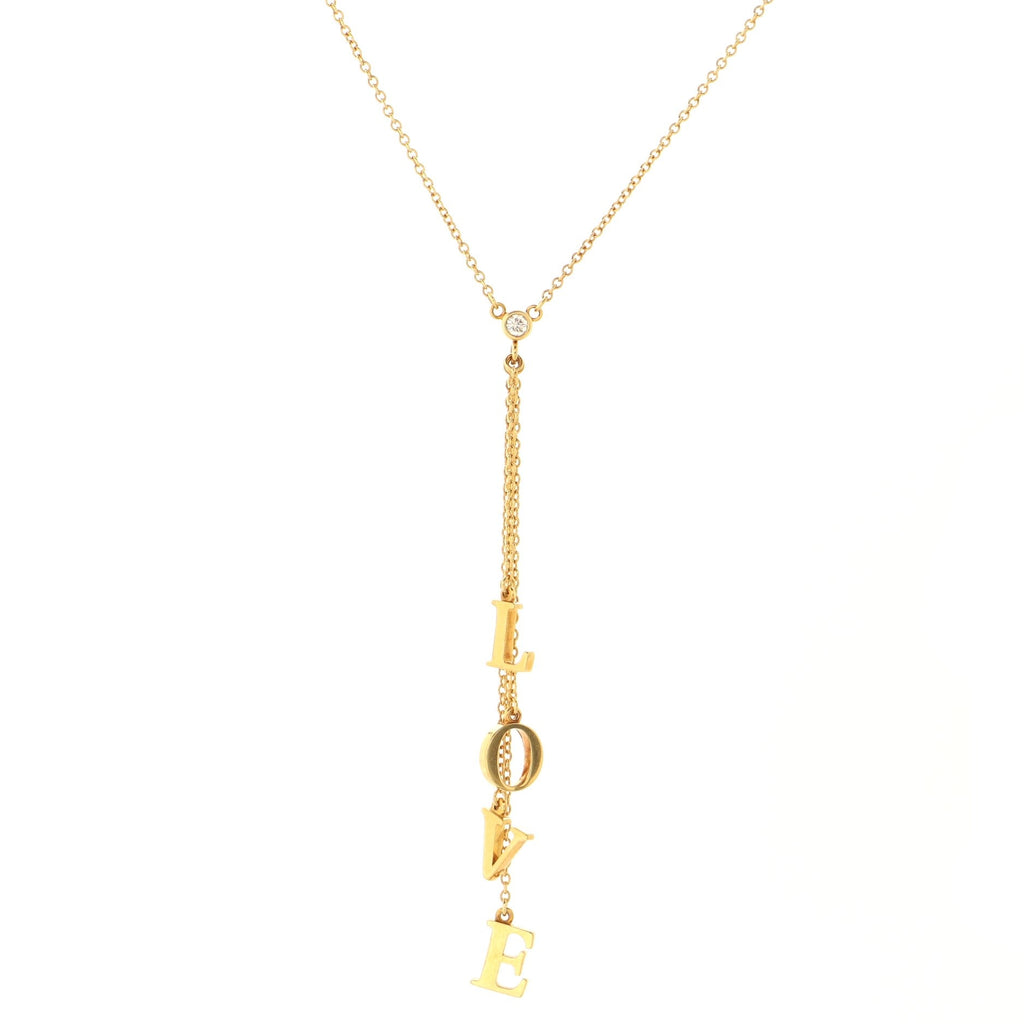 Love Letters Pendant Necklace 18K Yellow Gold with Diamond