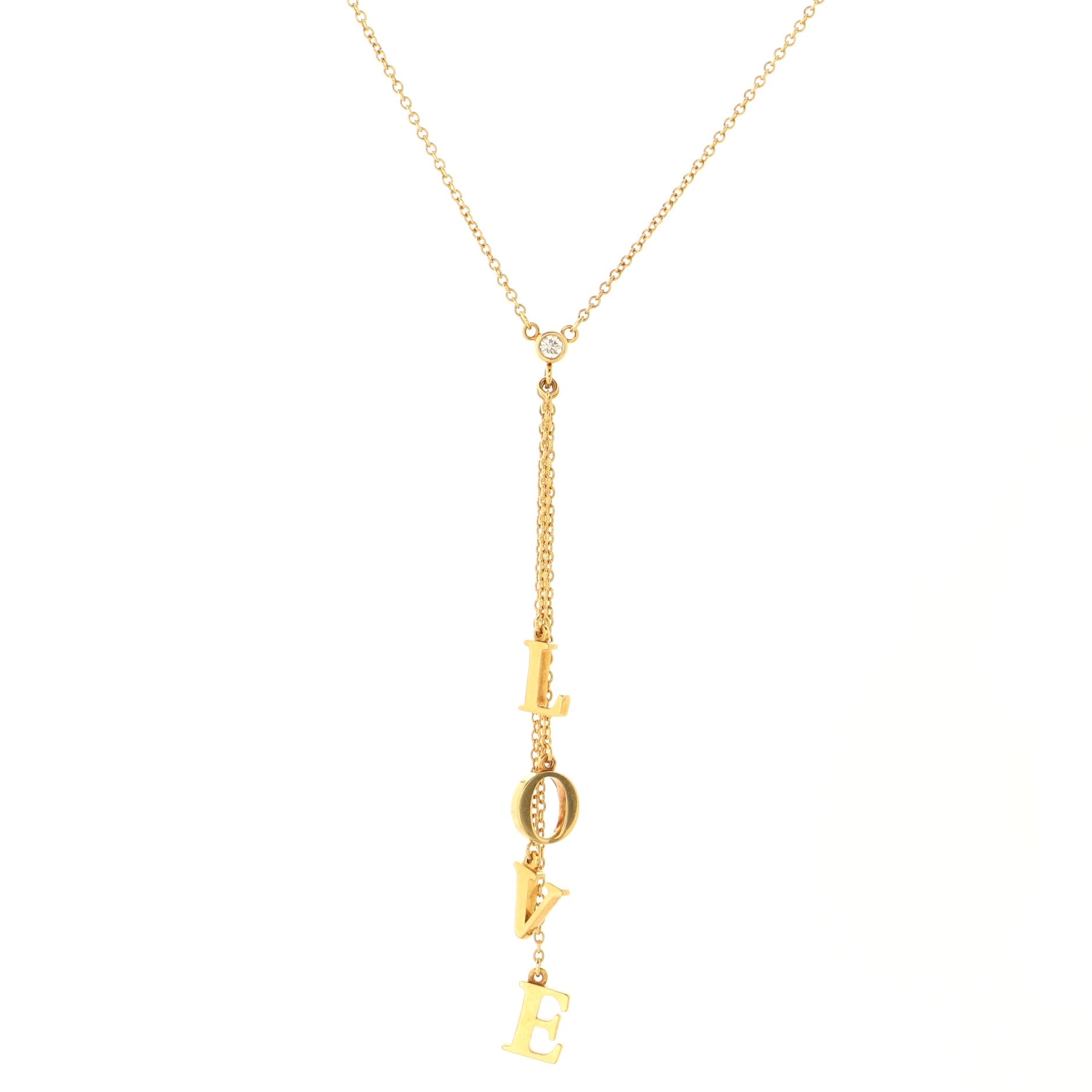 Love Letters Pendant Necklace 18K Yellow Gold with Diamond