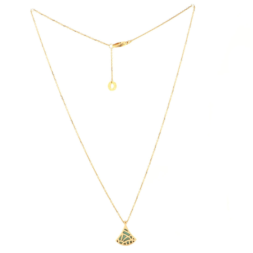 Divas' Dream Pendant Necklace 18K Rose Gold with Turquoise and Diamond Small