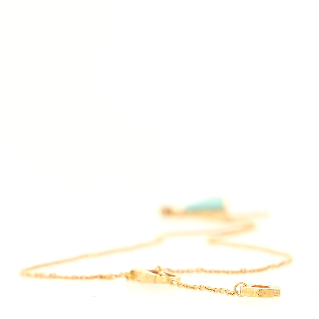 Divas' Dream Pendant Necklace 18K Rose Gold with Turquoise and Diamond Small