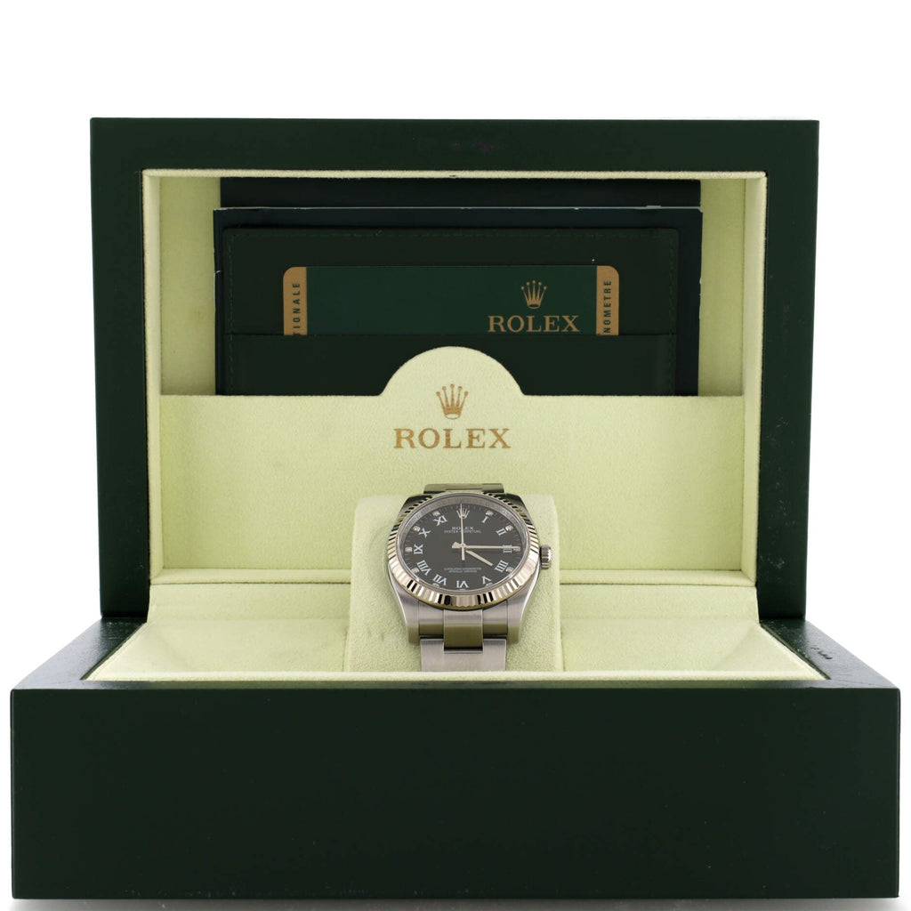 Oyster Perpetual Datejust Automatic Watch Stainless Steel and White Gold with Diamond Markers 36