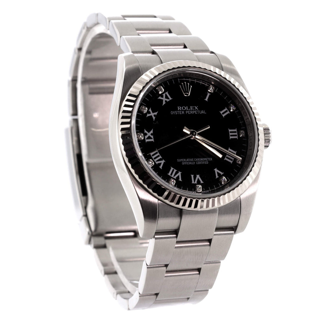 Oyster Perpetual Datejust Automatic Watch Stainless Steel and White Gold with Diamond Markers 36