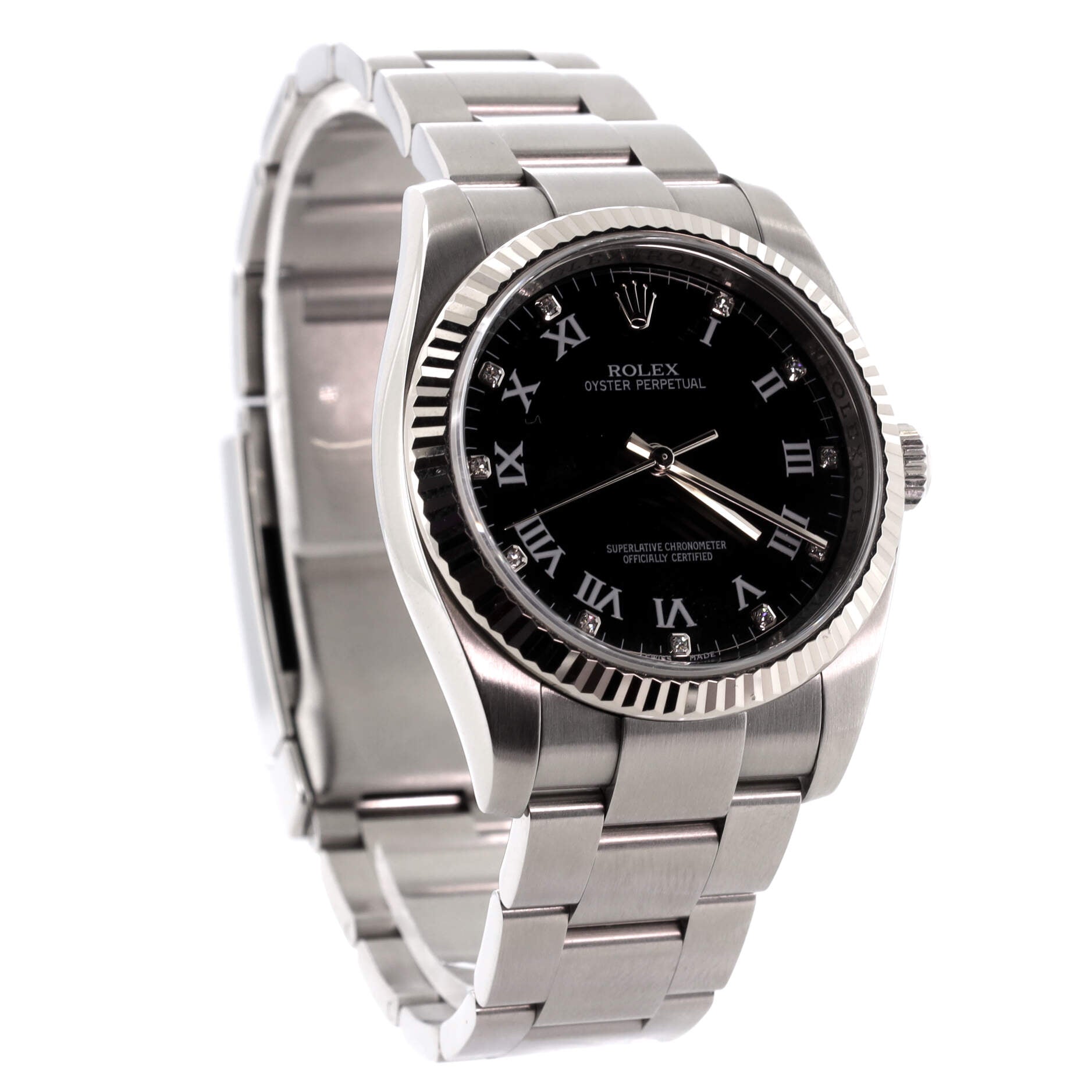 Oyster Perpetual Datejust Automatic Watch Stainless Steel and White Gold with Diamond Markers 36