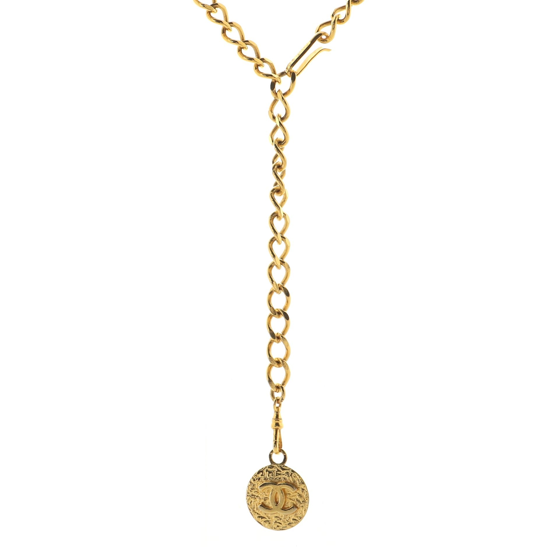 Vintage Medallion Chain Belt Metal 80