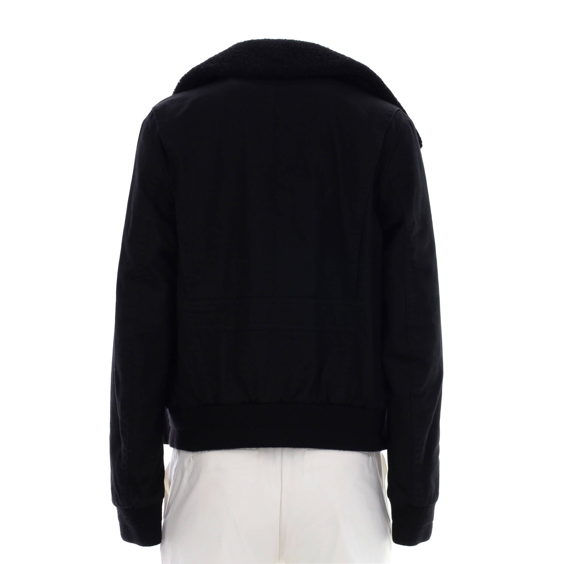 Women's Zip Up Bomber Jacket Cotton and Shearling
