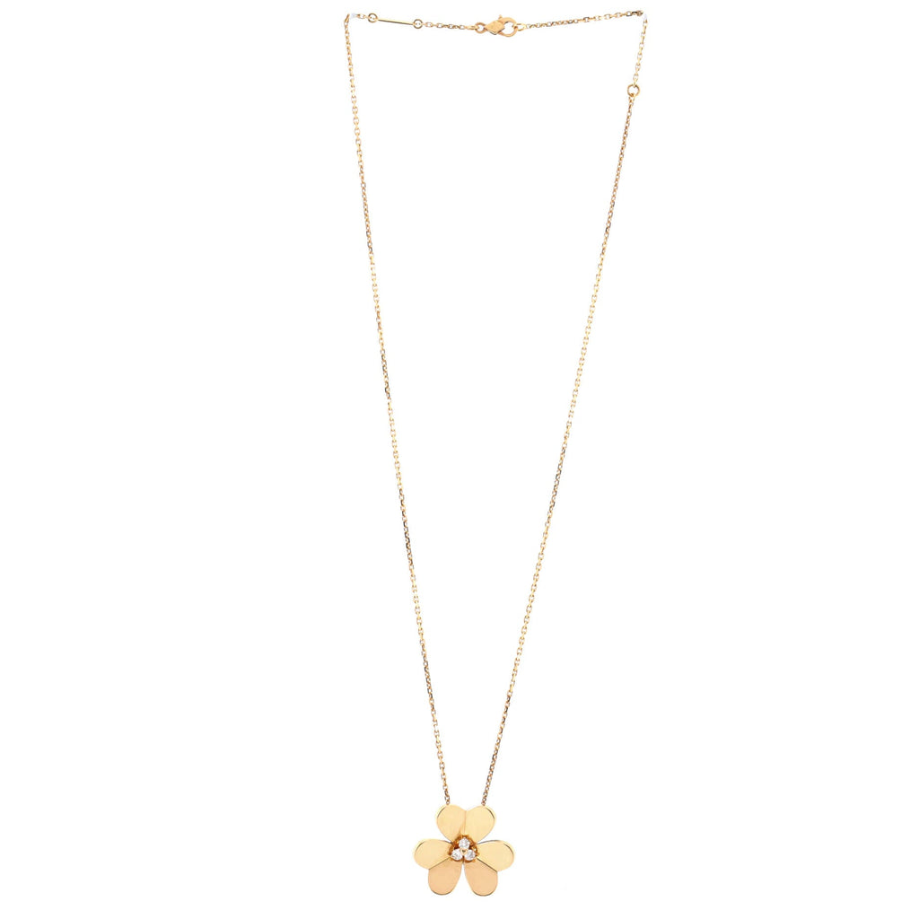 Frivole Pendant Necklace 18K Yellow Gold with Diamonds Large