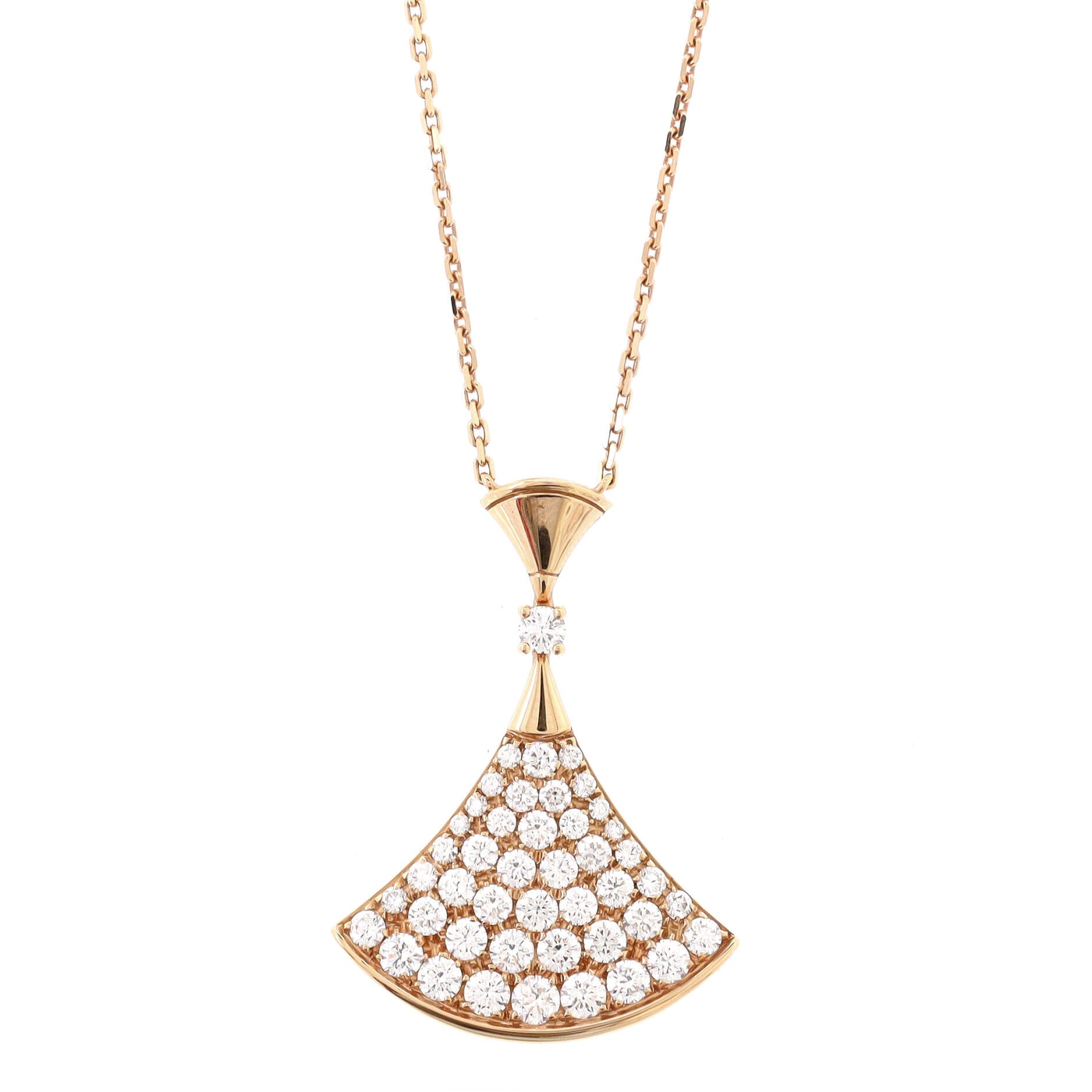 Divas' Dream Pendant Necklace 18K Rose Gold with Diamonds Large