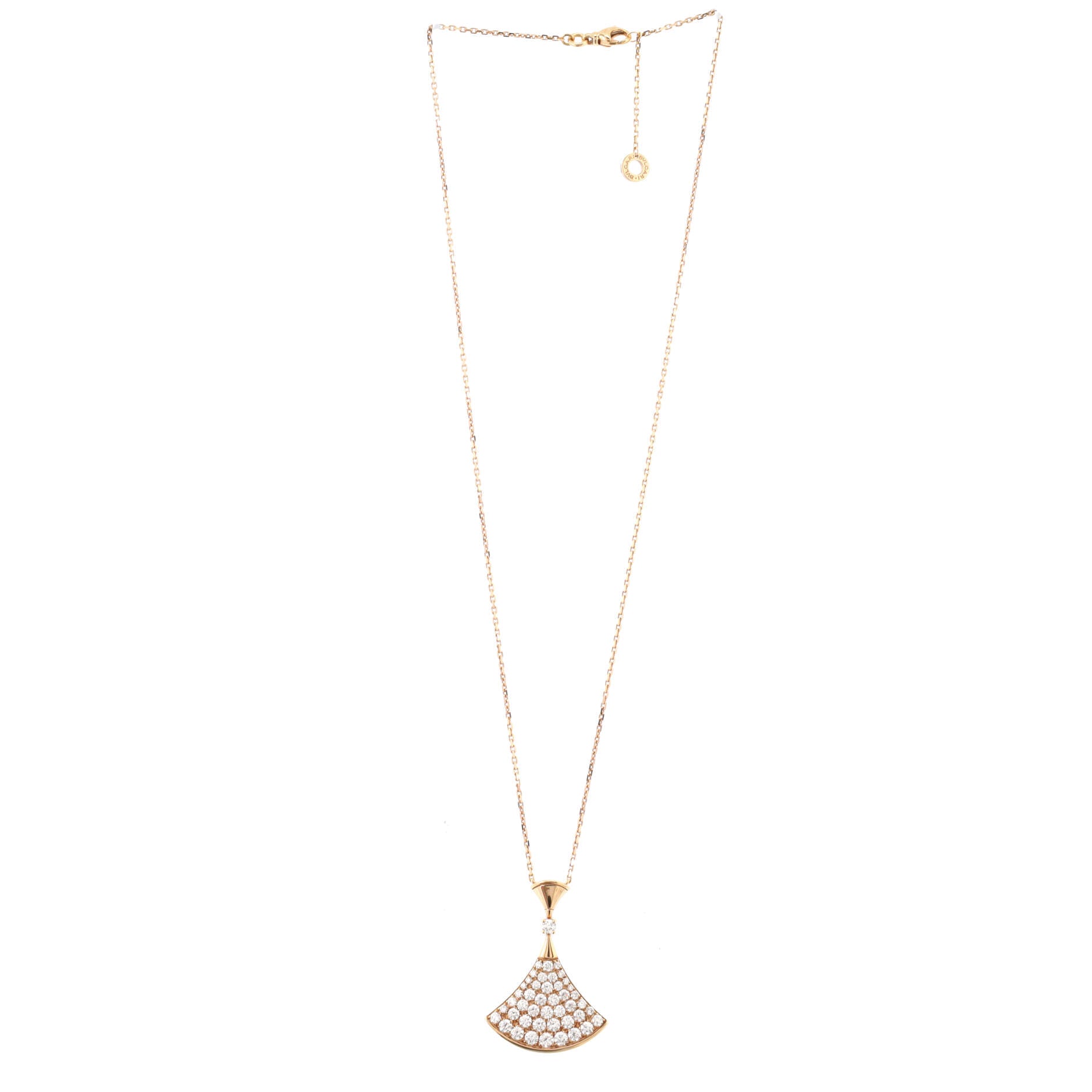 Divas' Dream Pendant Necklace 18K Rose Gold with Diamonds Large