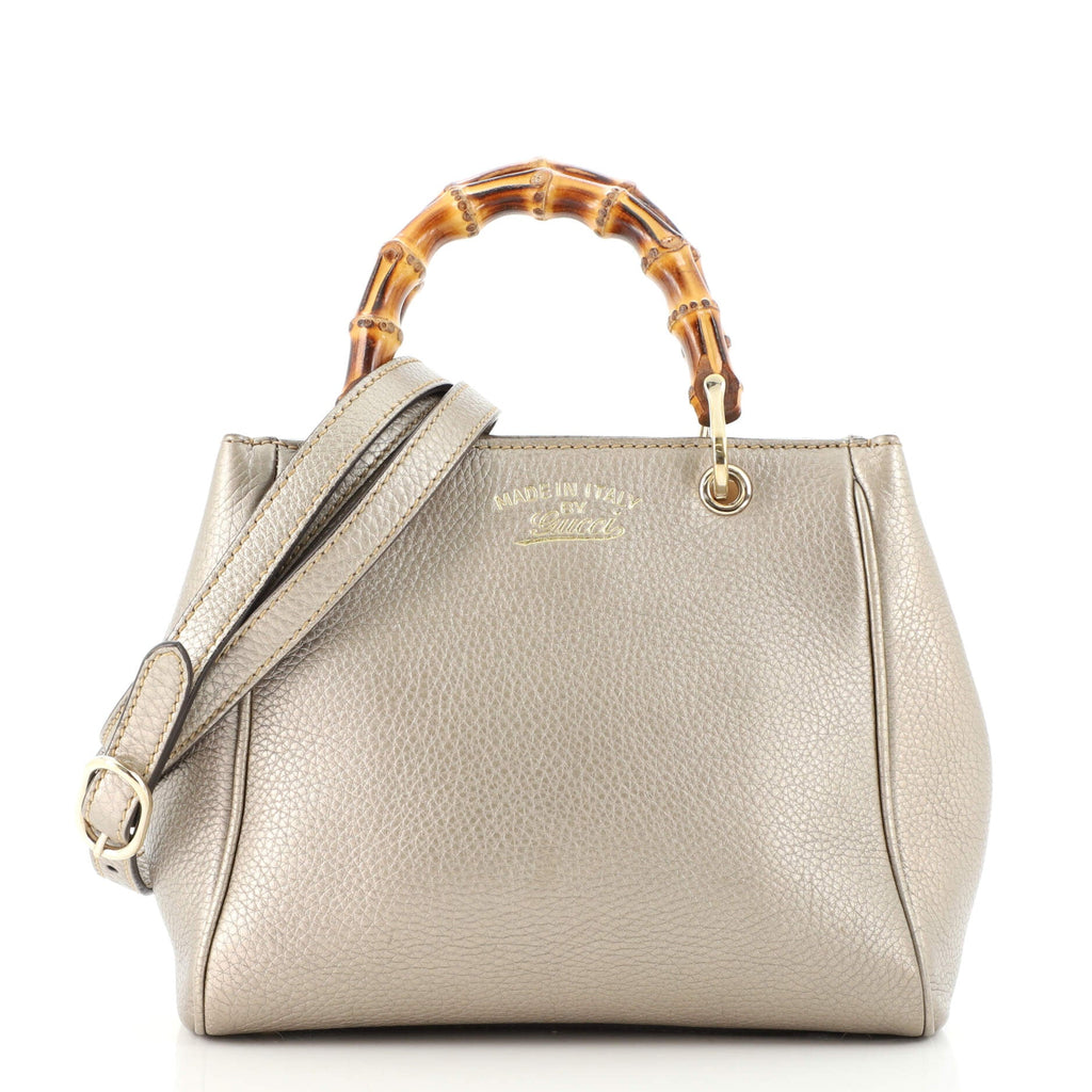 Bamboo Shopper Tote Leather Mini