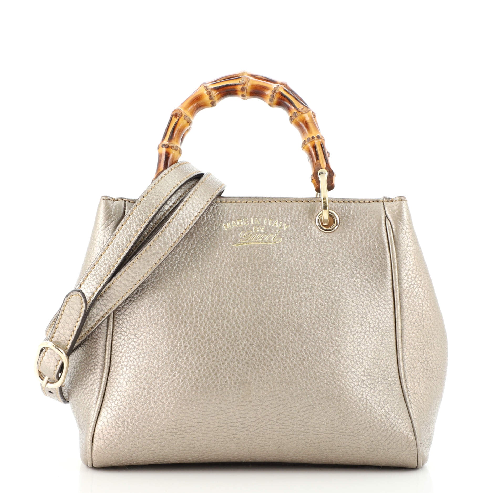 Bamboo Shopper Tote Leather Mini