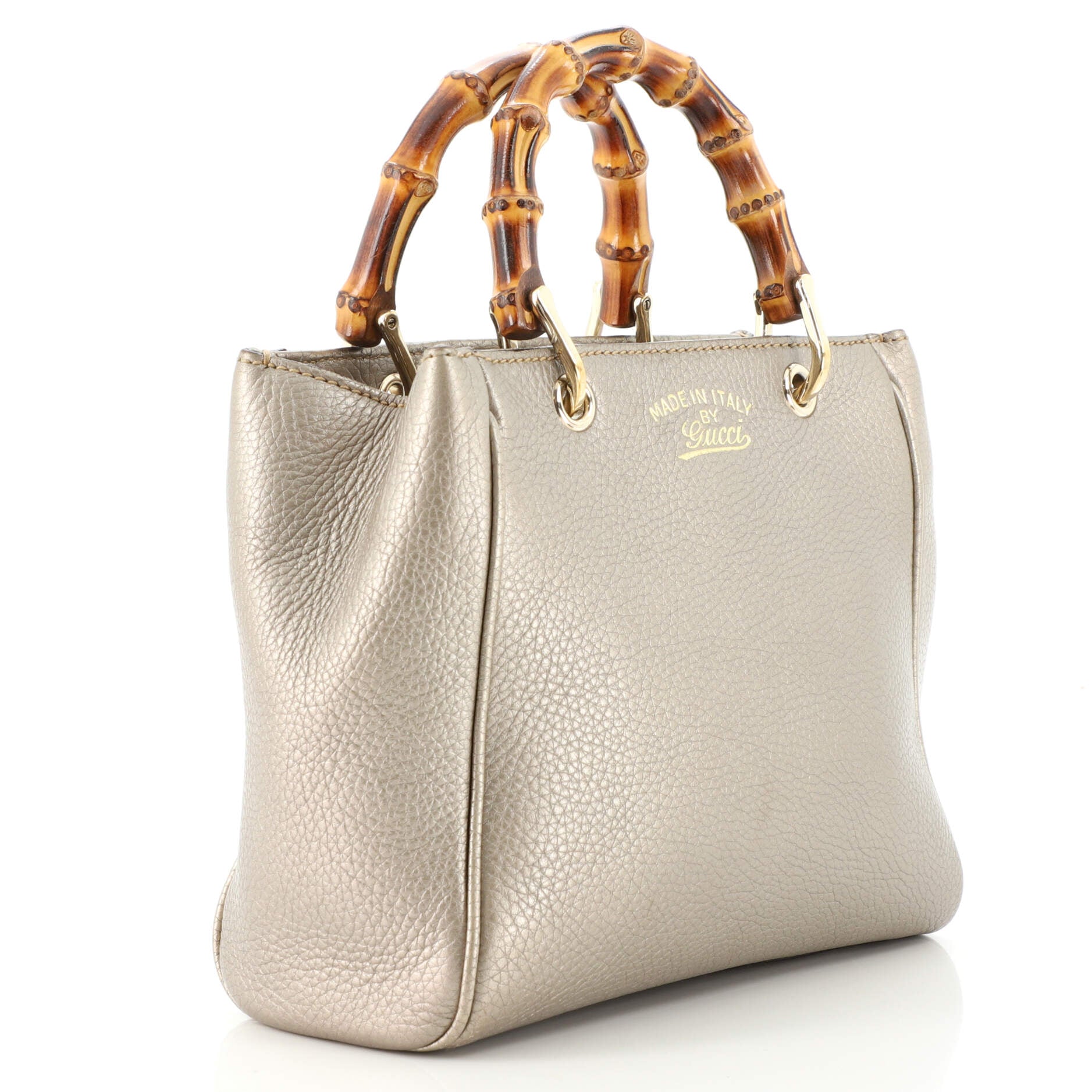 Bamboo Shopper Tote Leather Mini