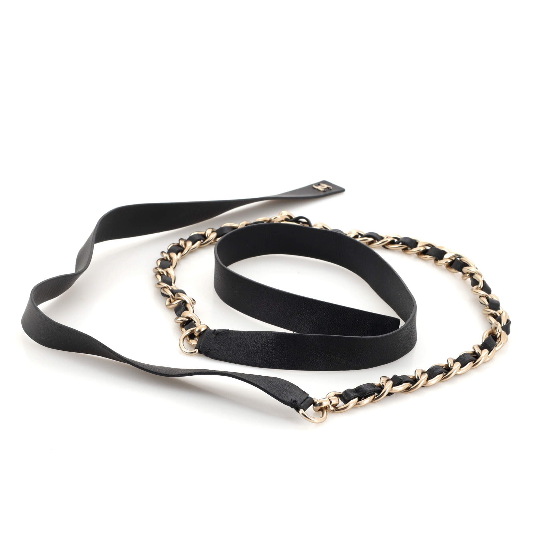 Bow Chain-Link Belt Lambskin and Metal 140