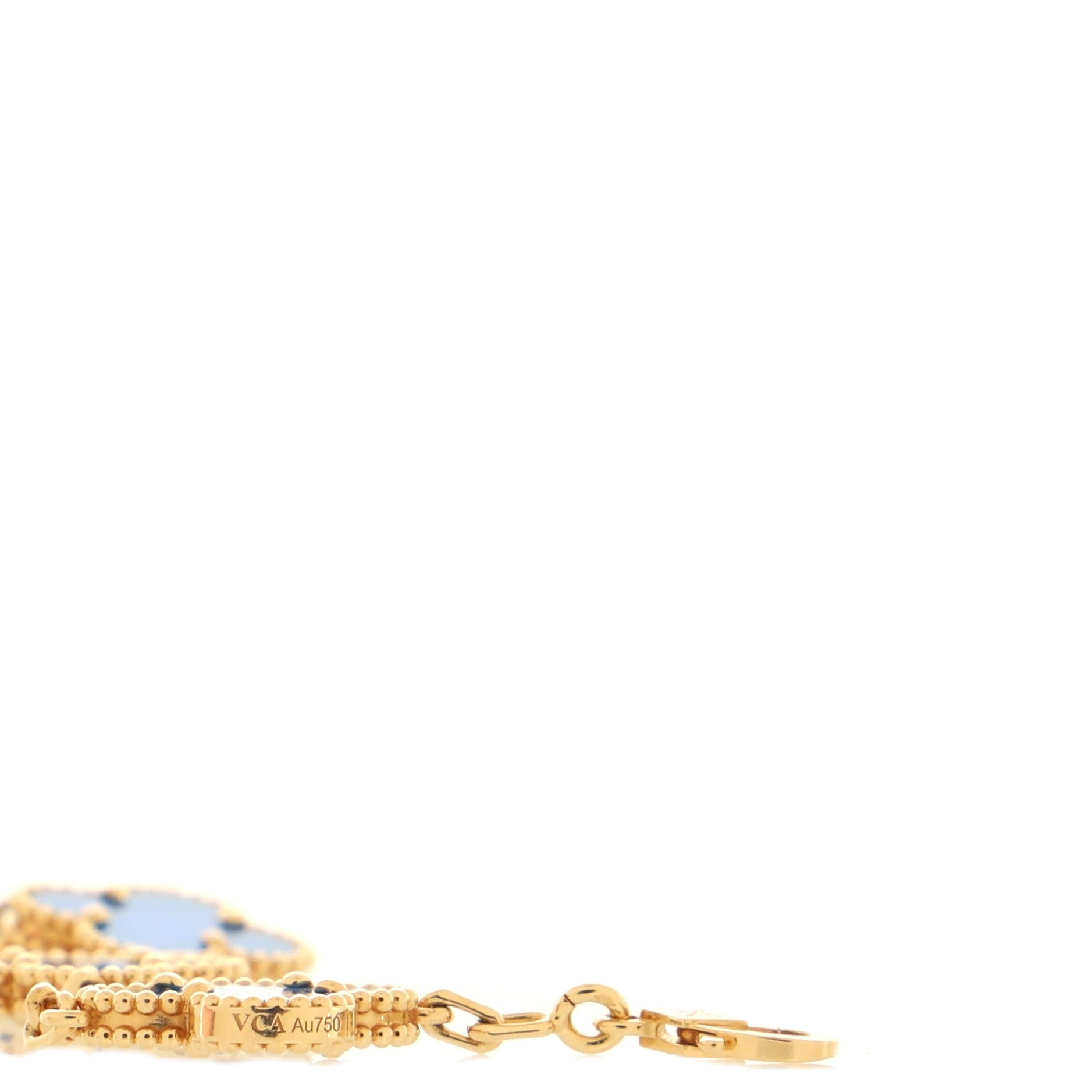Vintage Alhambra 5 Motifs Bracelet 18K Yellow Gold and Agate