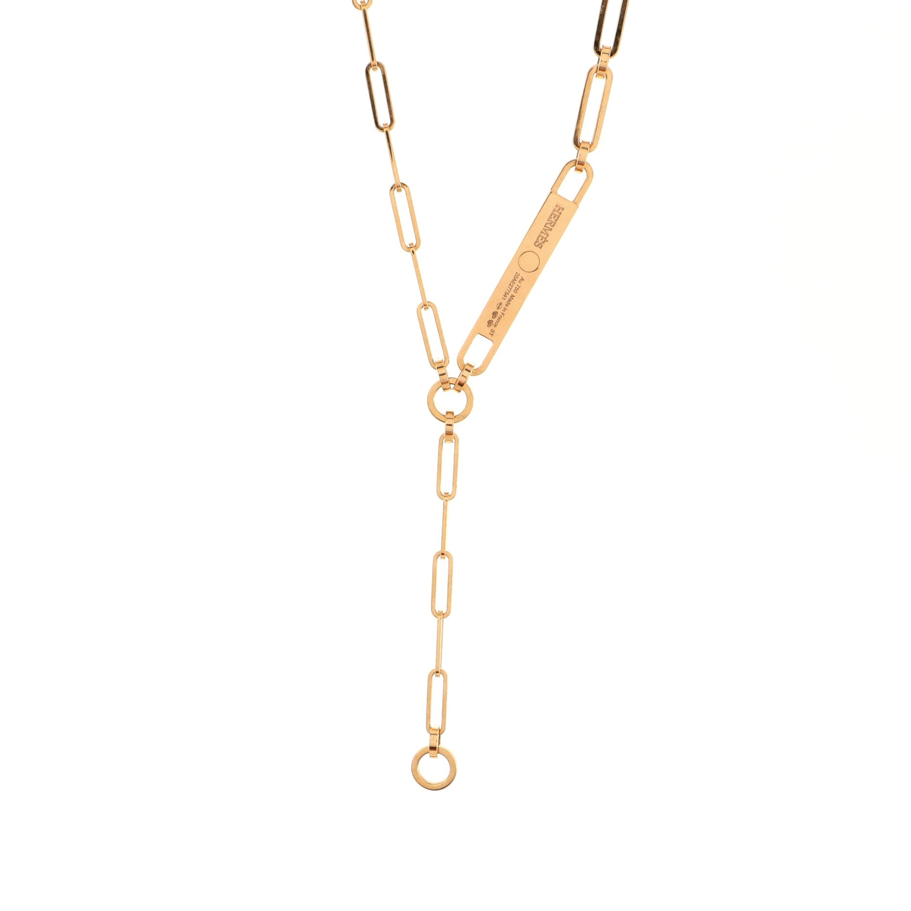Kelly Chaine Lariat Necklace 18K Rose Gold and Pave Diamonds Small