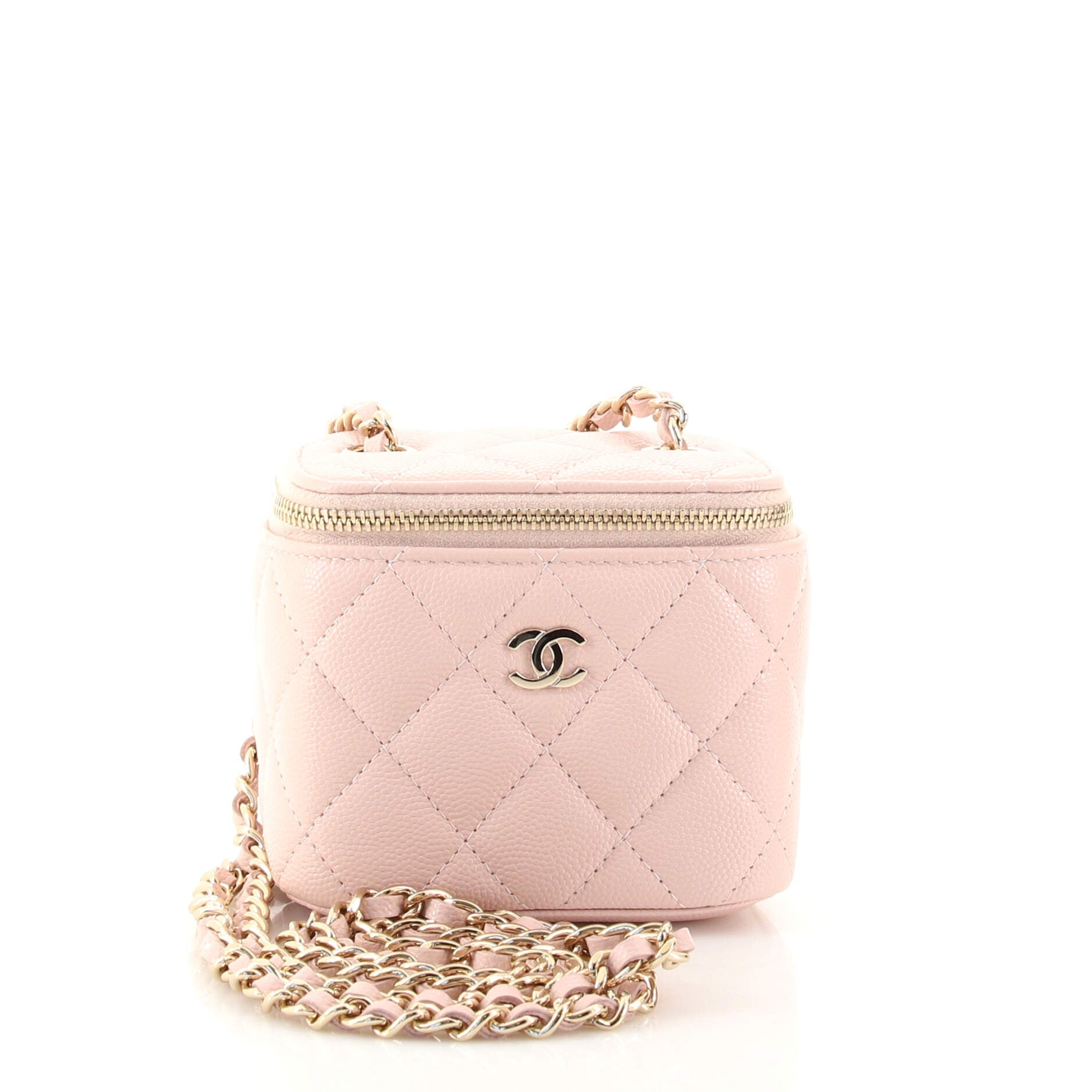 Classic Vanity Case with Chain Quilted Caviar Mini