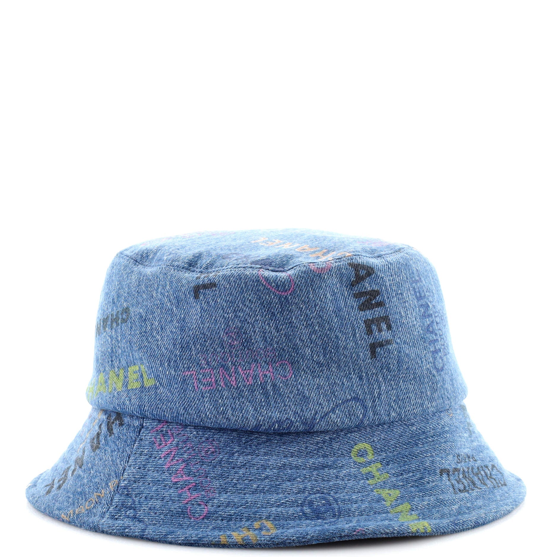 Denim Mood Bucket Hat Logo Printed Denim XS