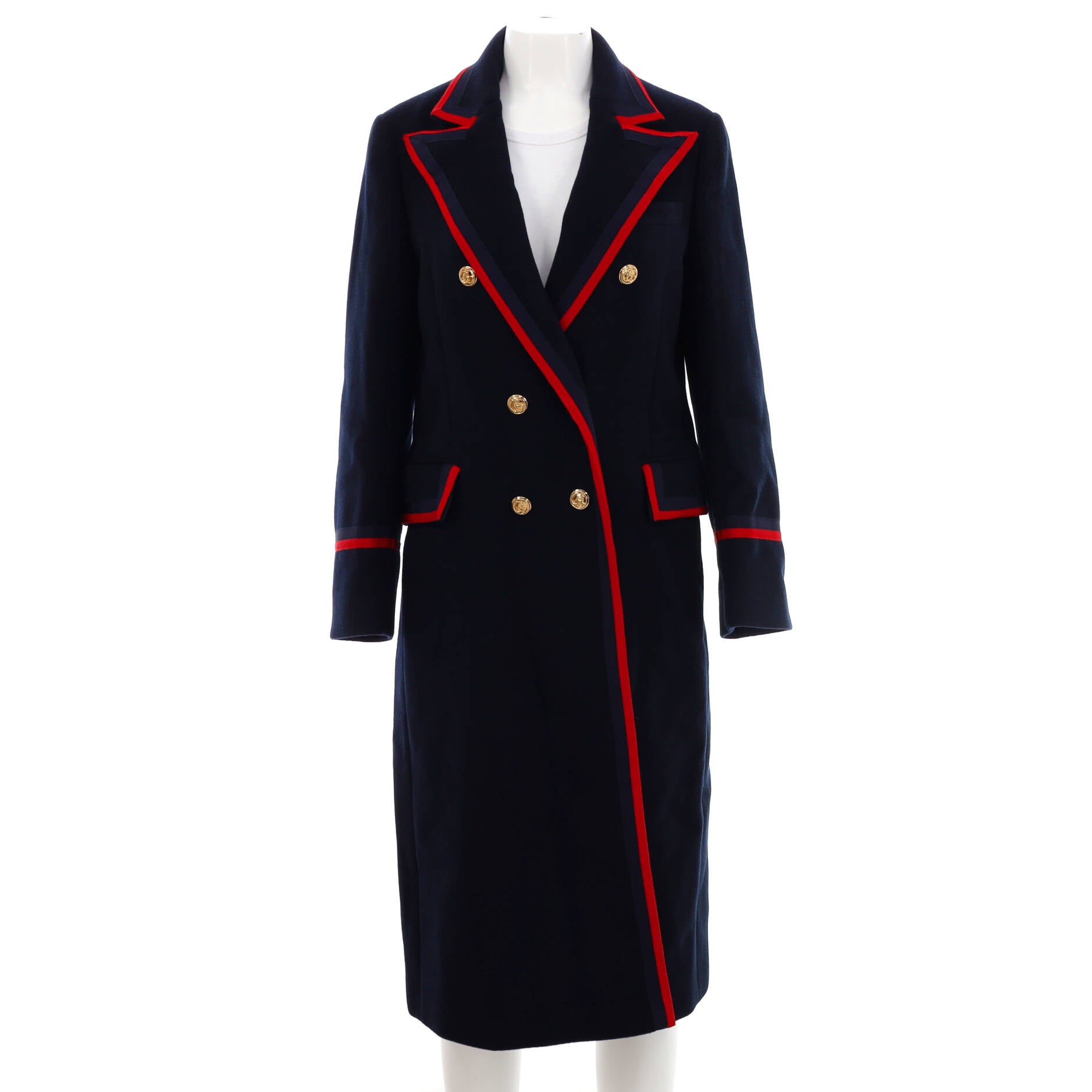 Women's Double Breasted Military Coat Wool