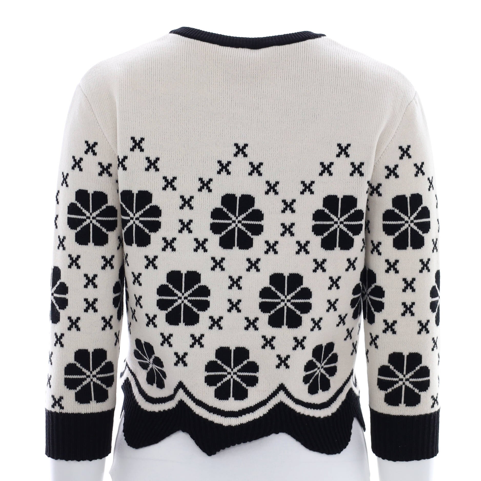 Women's Scalloped Cropped Sweater Wool Blend