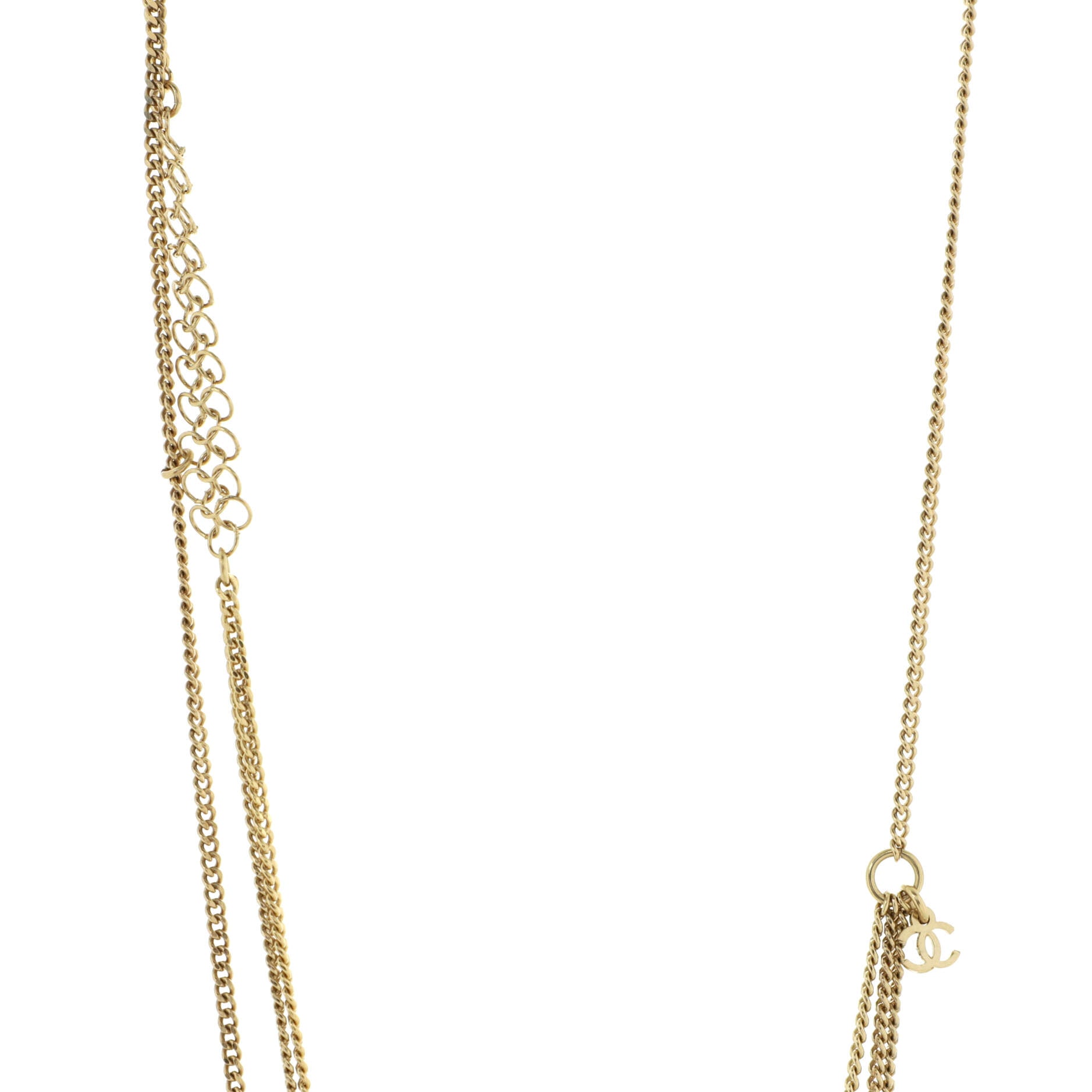 CC Triple Chain Necklace Metal