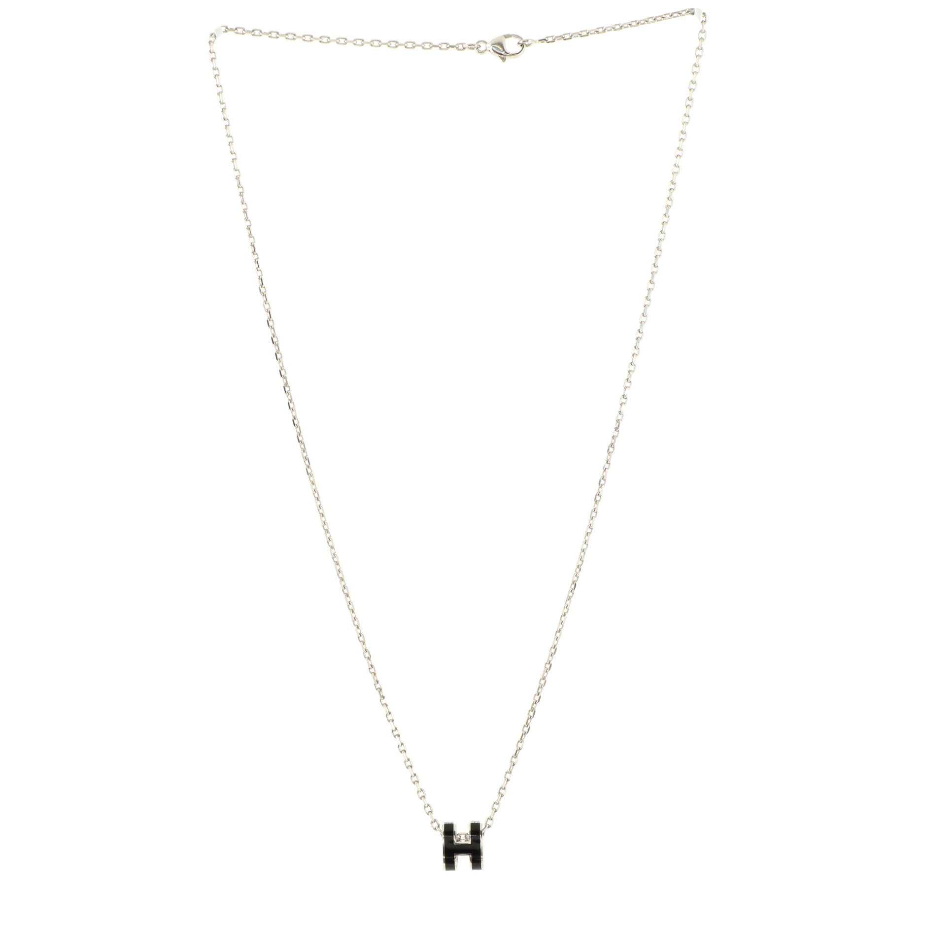 Pop H Pendant Chain Necklace Metal and Enamel Mini