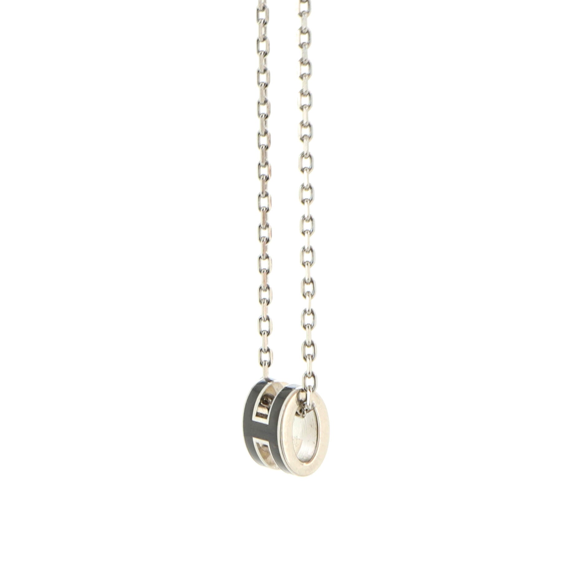 Pop H Pendant Chain Necklace Metal and Enamel Mini