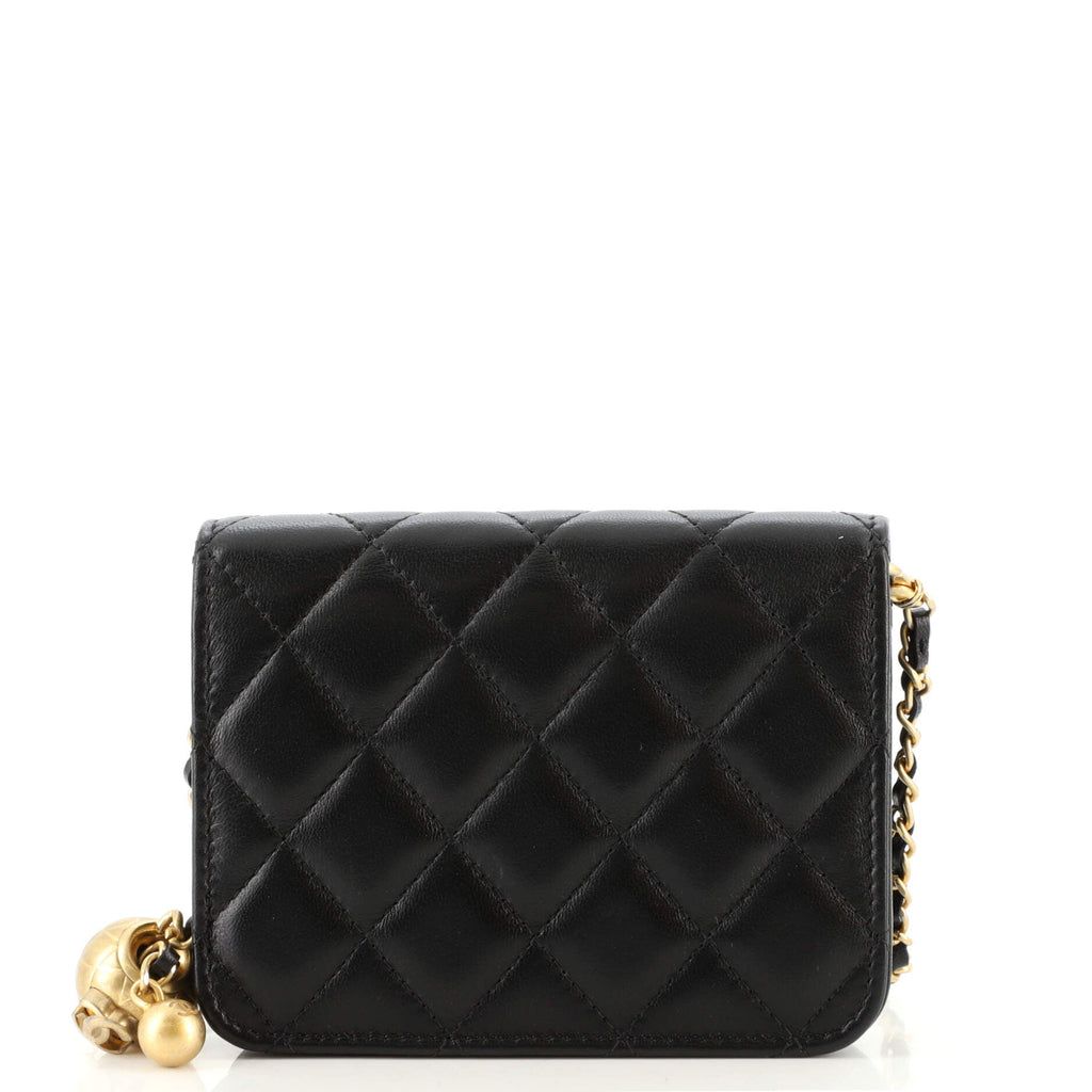 Pearl Crush Flap Clutch with Chain Quilted Lambskin Mini