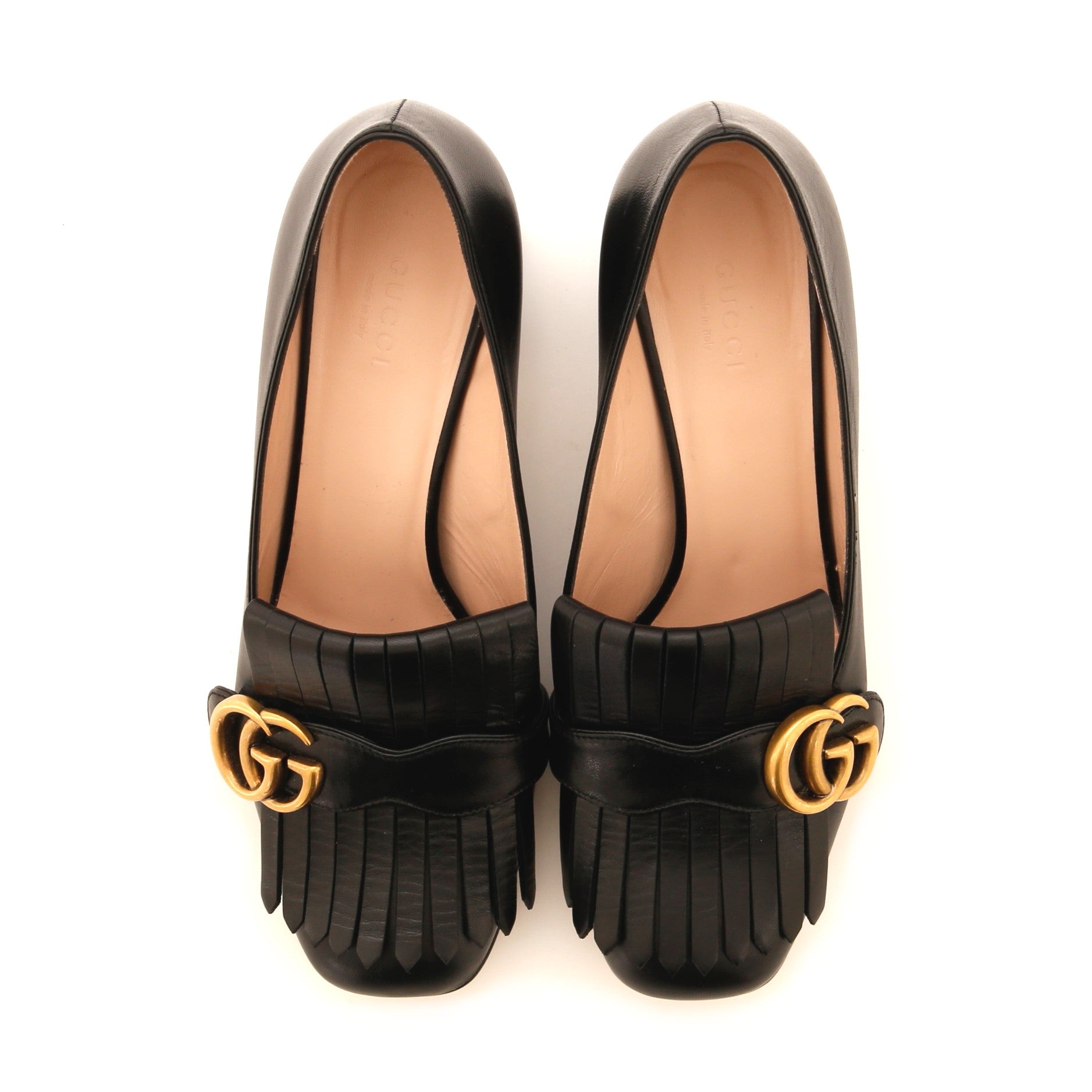 Women's GG Marmont Fringed Pumps Leather