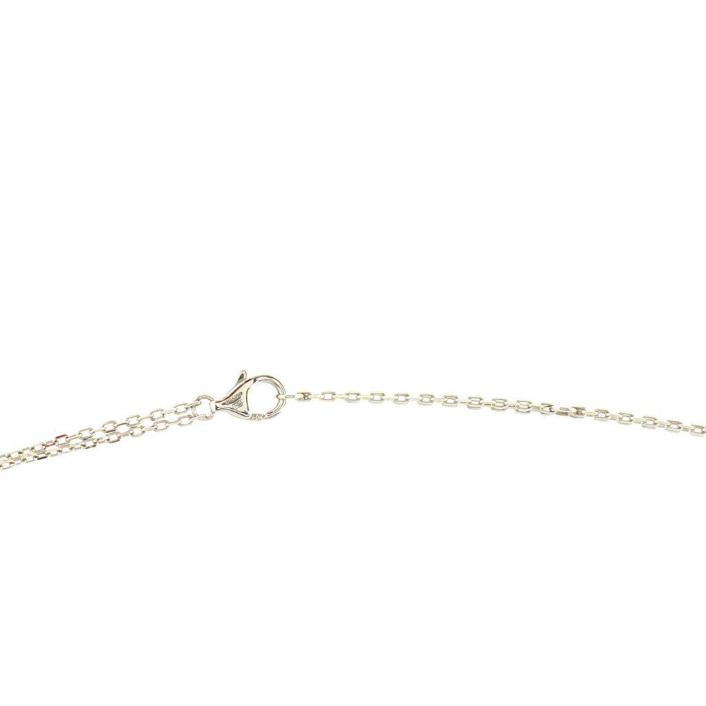 2 Diamonds Love Pendant Necklace 18K White Gold