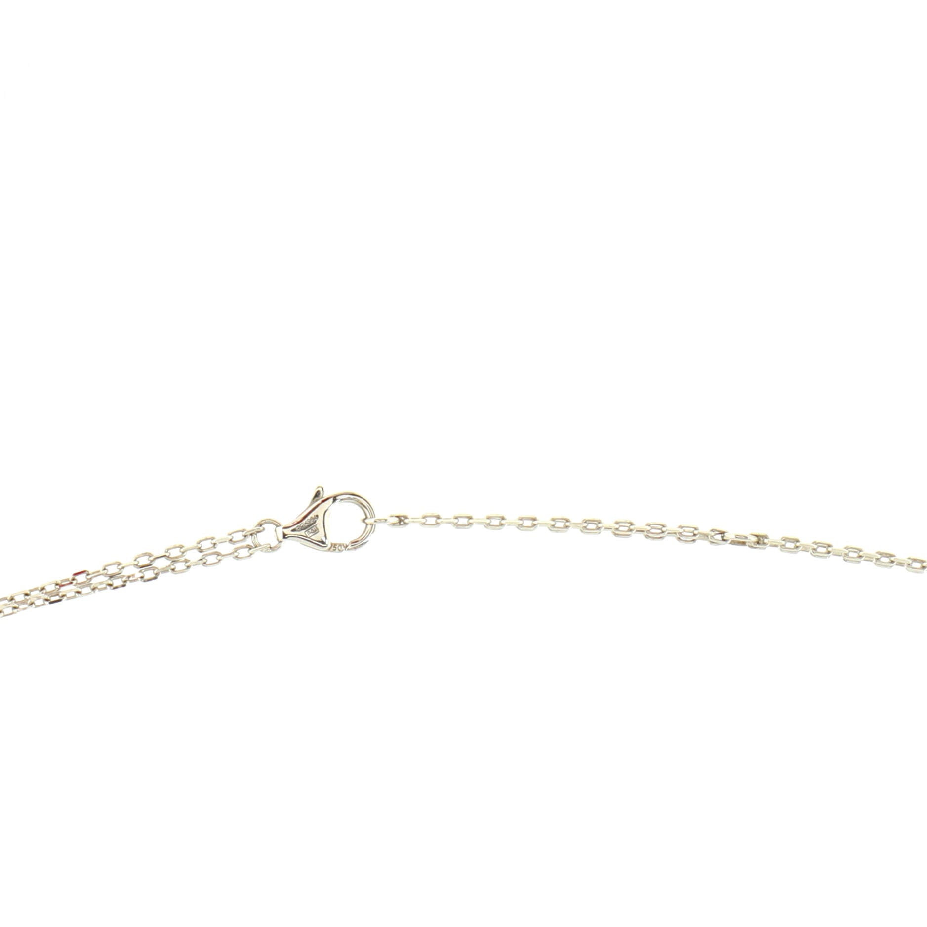 2 Diamonds Love Pendant Necklace 18K White Gold