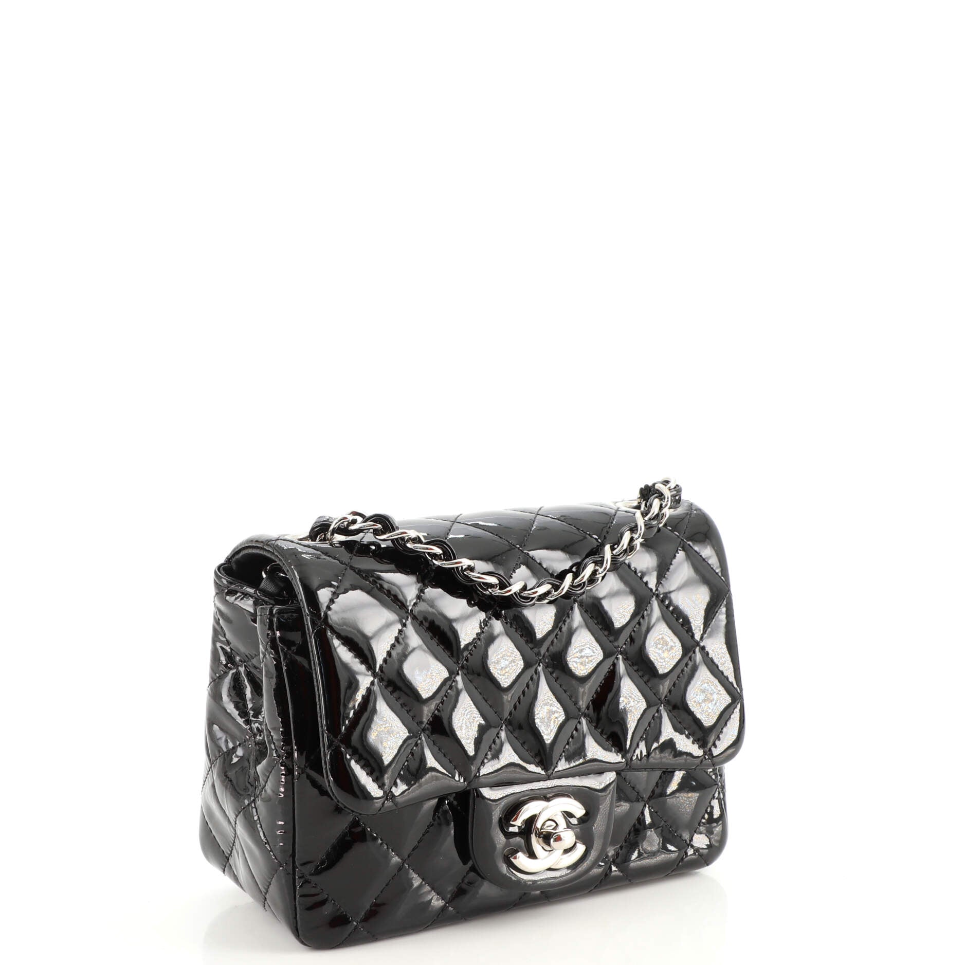 Square Classic Single Flap Bag Quilted Patent Mini