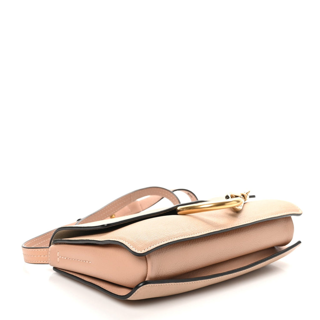 Goatskin Small Faye Shoulder Bag Biscotti Beige