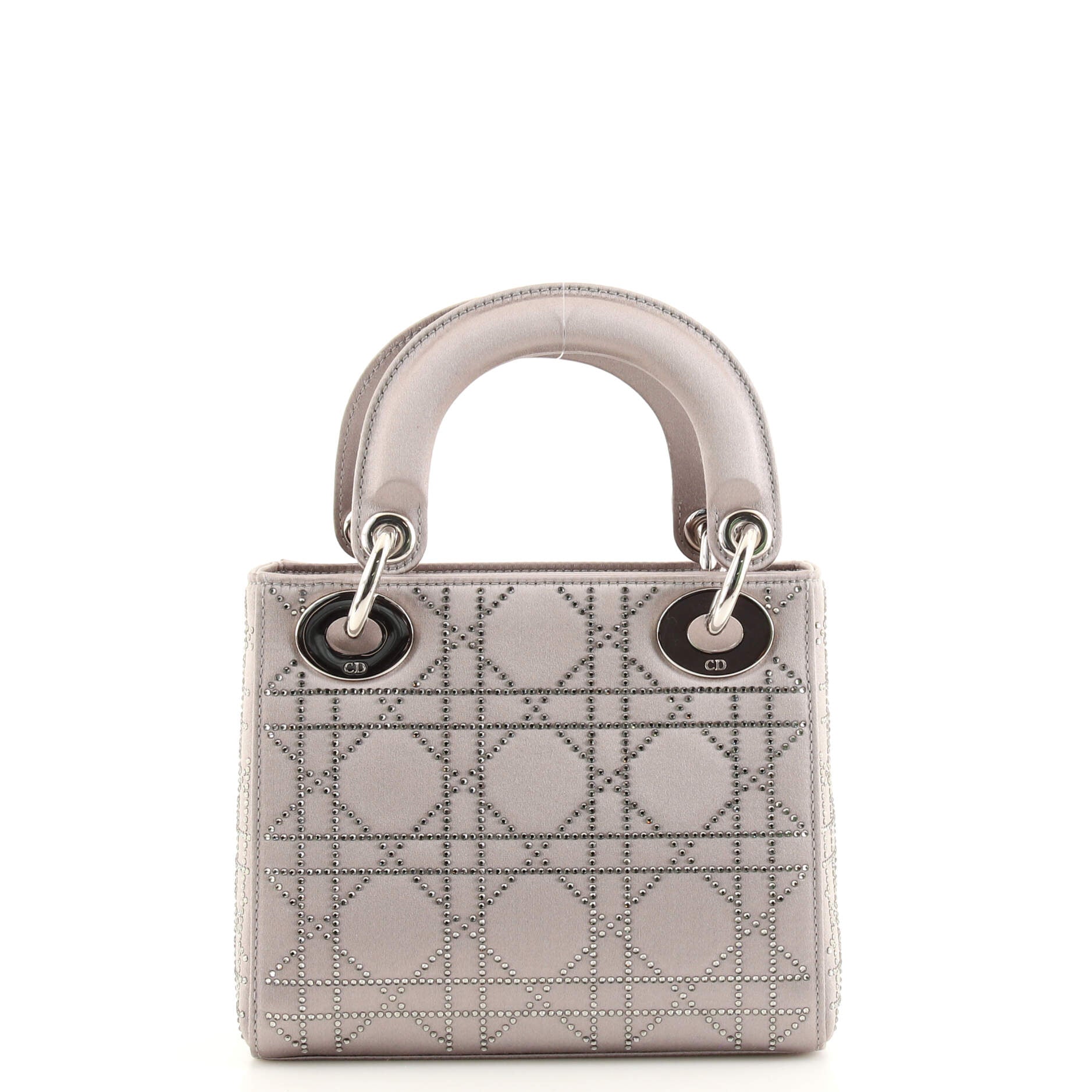 Lady Dior Bag Crystal Studded Cannage Quilt Satin Mini