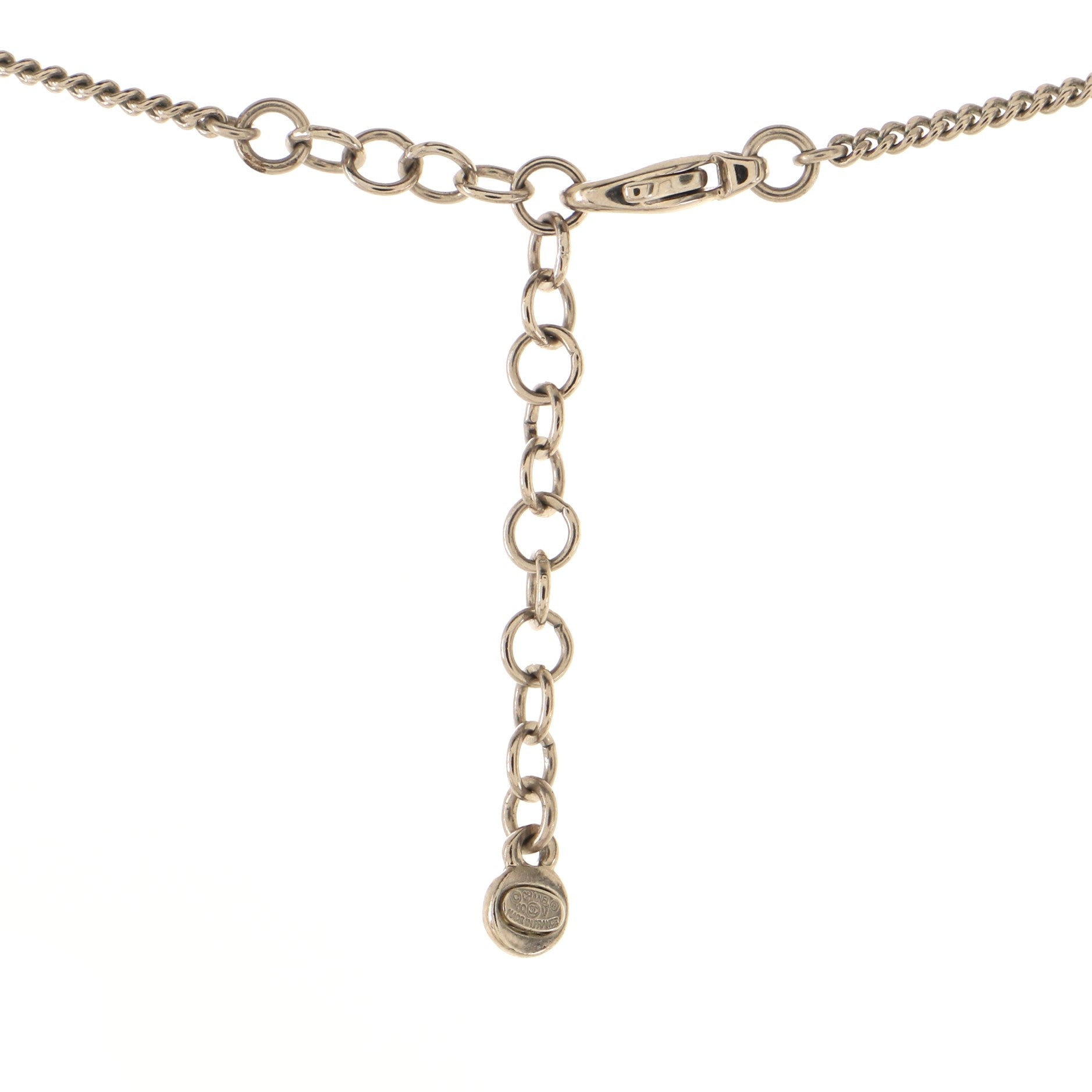CC Flower Drop Pendant Necklace Metal with Crystal