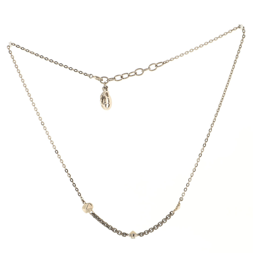 Logo and Heart Pendant Necklace Metal with Crystal