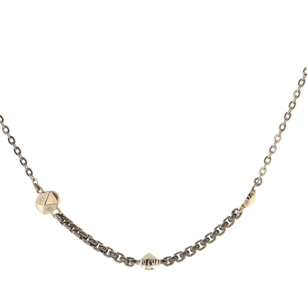 Logo and Heart Pendant Necklace Metal with Crystal