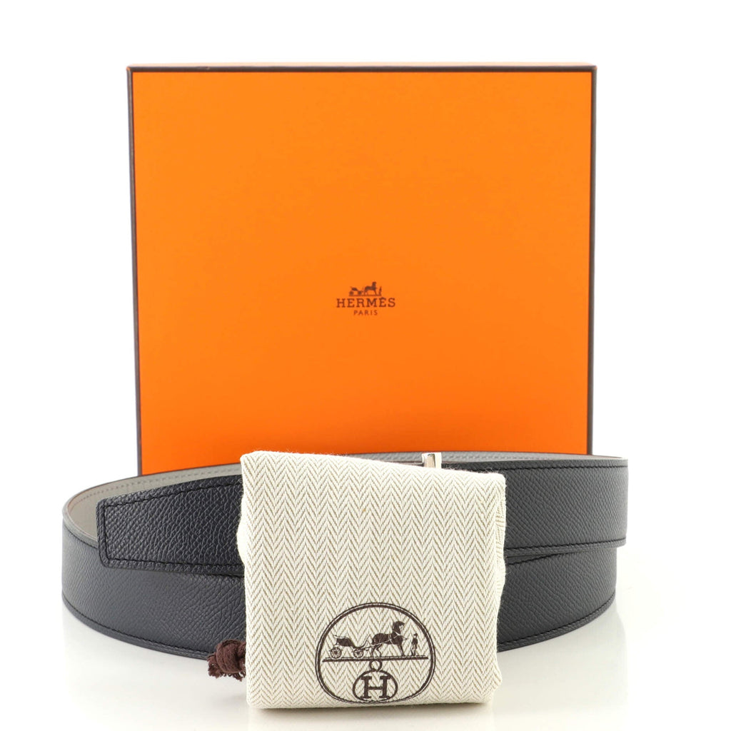 H D'Ancre Reversible Belt Metal and Leather Medium 90